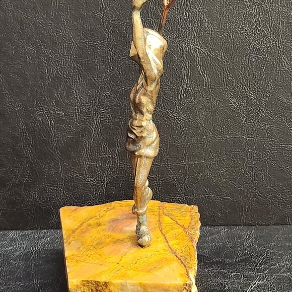 Rare Vintage Bijan Sculpture Tennis Player Mixed Metal-Bronze and Copper - Picture 6 of 10